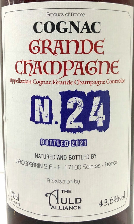 ザ・オールドアライアンス 10周年記念 グロッペリン コニャック グランドシャンパーニュ No24 1924 43.6度700ml