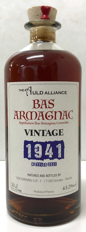 ザ・オールドアライアンス 10周年記念 グロッペリン バス アルマニャック 1941 43.2度 700ml