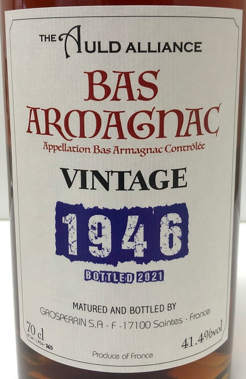 ザ・オールドアライアンス 10周年記念 グロッペリン バス アルマニャック 1946 40.2度 700ml