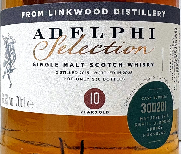 ADELPHI Linkwood 2015 10Yo Refill Oloroso Sherry Hogshead 56.4% 700ml