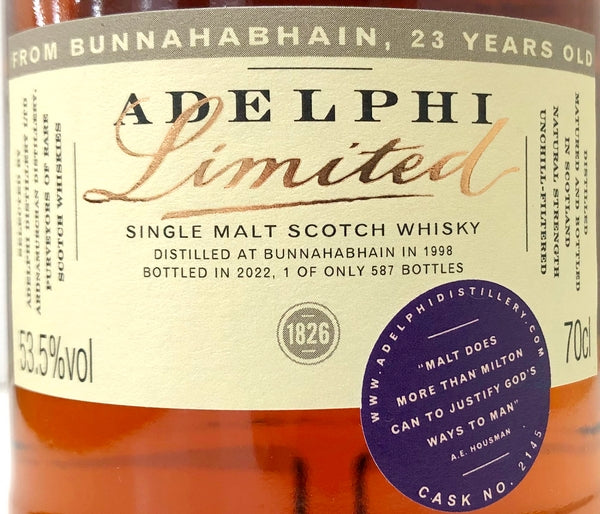 アデルフィ リミテッド ブナハーブン 1998 23年 リフィル・オールド・ゴルダ・カスク 53.4度 700ml
