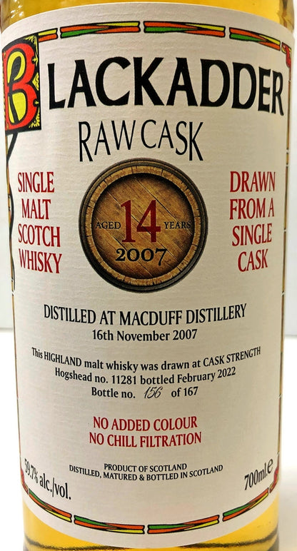 ブラックアダー　ロウカスク　 ロウカスク　マクダフ　2007　14年　 Cask No.11281　59.7度　700ml