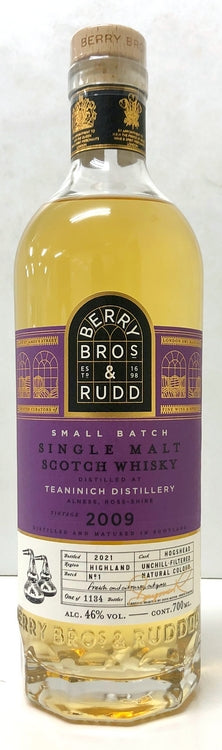 BB＆R　ティーニニック　2009　12年　バッチ1　46度　700ml