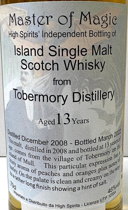 ハイスピリッツ　マスターズ オブ マジック　トバモリー　2008　13年　46度　700ml