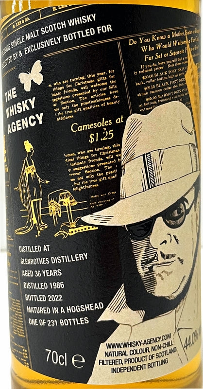 ザ・ウイスキーエージェンシー　グレンロセス　1986　36年　ホグスヘッド　44度　700ml