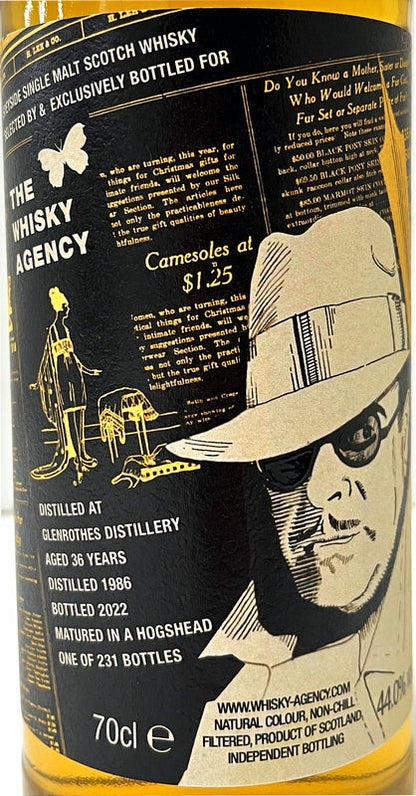 ザ・ウイスキーエージェンシー　グレンロセス　1986　36年　ホグスヘッド　44度　700ml