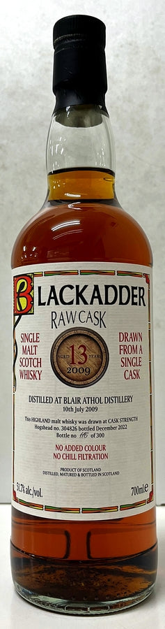 ブラックアダー　ロウカスク　ブレアアソール　2009　13年　ホグスヘッド　No.304826　51.7度　700ml