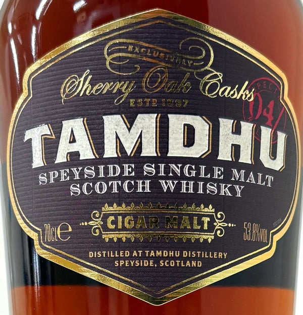 TAMDHU　CIGAR MALT　No.4　EUROPEAN OAK 1st FILL SHERRY CASK 　53.8%　700ml