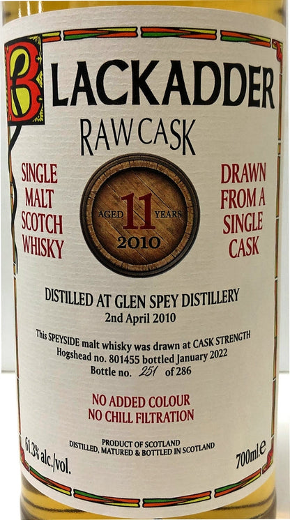 ブラックアダー　ロウカスク　グレンスペイ　Cask No 801455　2010　11年　61.3度　700ml