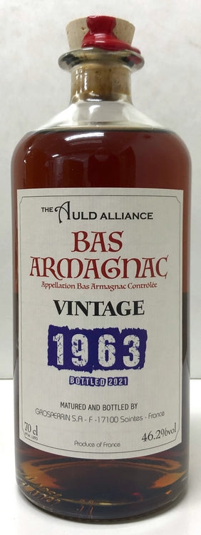 ザ・オールドアライアンス　10周年記念　グロッペリン　バス　アルマニャック　1963　44.8度　700ml