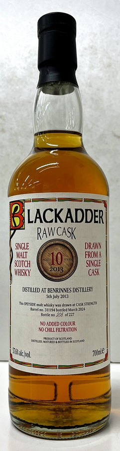 ブラックアダー　ロウカスク　ベンリネス　2013　10年　Barrel no. 311194　57.6度　700ml