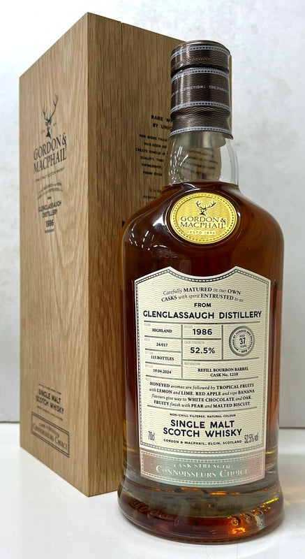 ゴードン＆マクファイル　コニサーズチョイス　ウッデンボックス　グレングラッサ　1986　37年　52.2度　700ml
