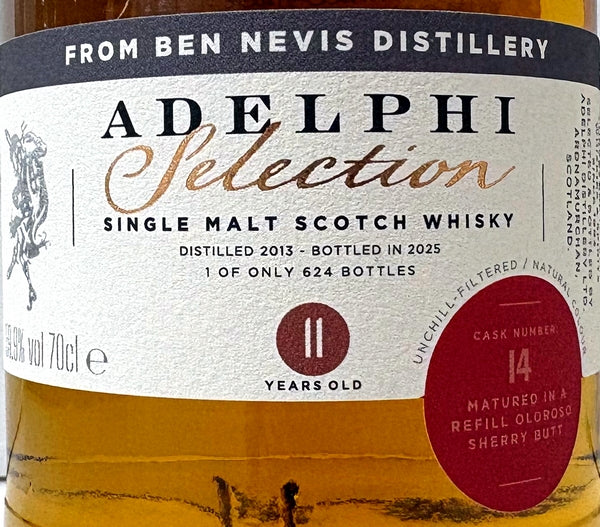 ADELPHI　Ben Nevis　2013　11Yo　Refill Oloroso Sherry Butt　59.9%　700ml