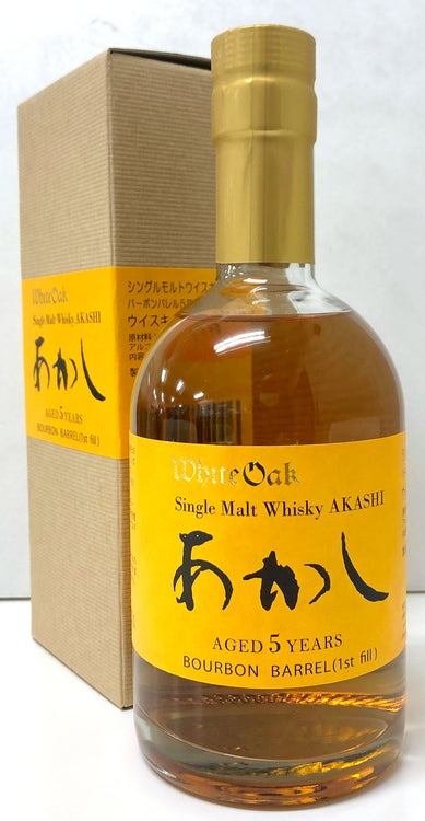 あかし　5年　バーボンバレル　1st　fill　50度　2021ボトリング　500ml