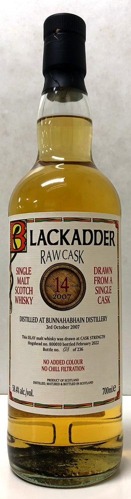 ブラックアダー　ロウカスク  ブナハーブン　2007　ホグスヘッド　Cask No:800010　14年　58.4度　700ml
