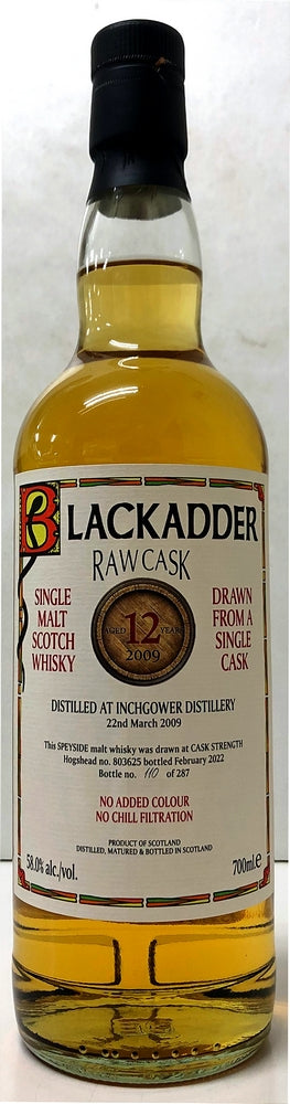 ブラックアダー　ロウカスク　インチガワー　2009　12年　HHD　Cask No:803625　58度　700ml
