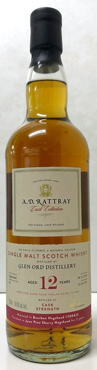 ＡＤラトレー　グレンオード　2009　12年　バーボンホグスヘッド　フィニッシュドインシェリーカスク　54.6度　700ml