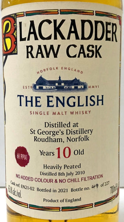 ブラックアダー　ロウカスク　 イングリッシュウイスキー　10年　ヘビリーピーテッド　60PPM　Cask Ref: EN21-02　65.1度　700ml