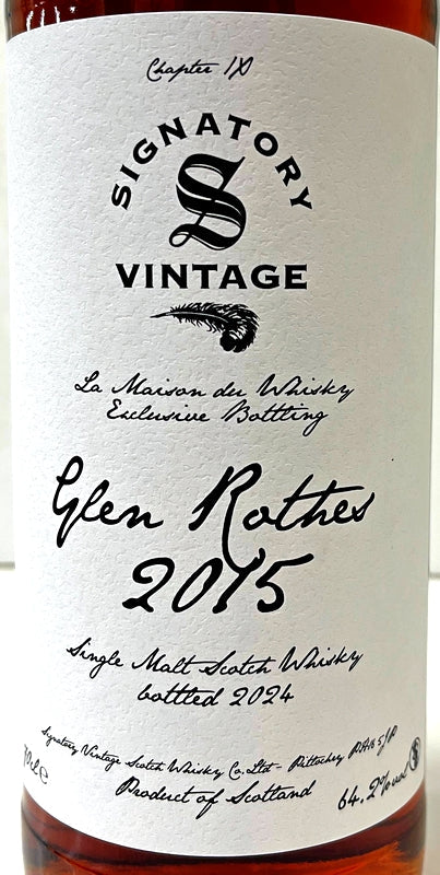 LA MAISON du WHISKY　BOTTLING　Signatory　GLENROTHES　2015　9yo　1st Fill Oloroso Sherry Butt　64.2%　700ml