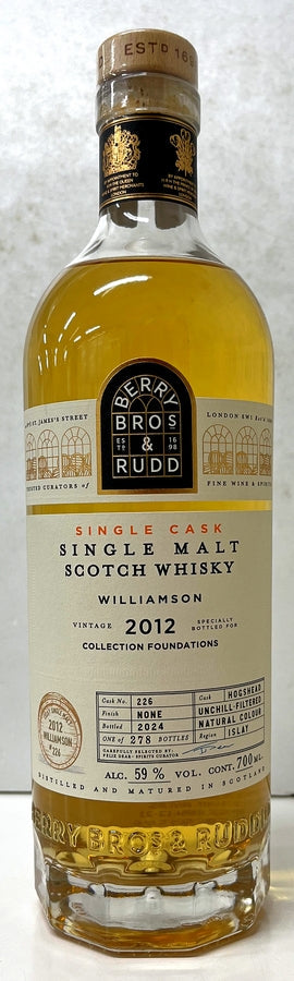 LA MAISON du WHISKY　BOTTLING　Berry Bros. & Rudd　WILLIAMSON　2012　12yo　Hogshead　59%　700ml