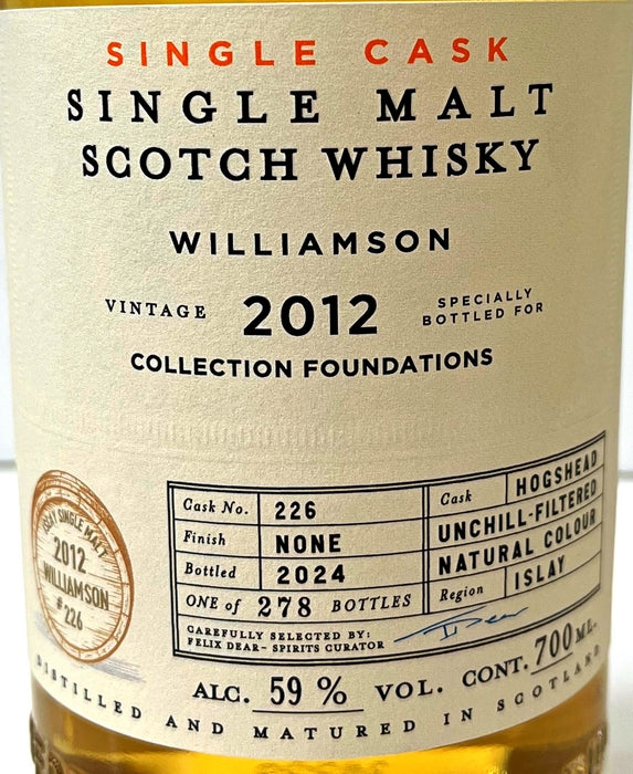 LA MAISON du WHISKY　BOTTLING　Berry Bros. & Rudd　WILLIAMSON　2012　12yo　Hogshead　59%　700ml