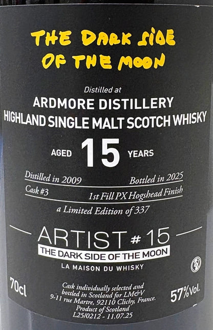 LMDW　ウイスキーライブパリ2025向け　ARDMORE 2009 Aged 15 Years ARTIST #15 The Dark Side Of The Moon　57度　700ml