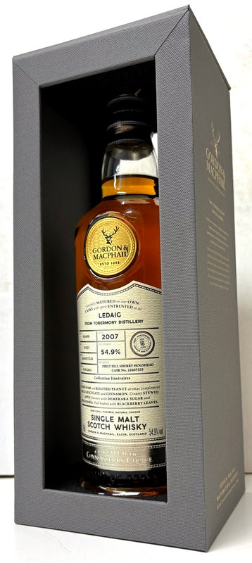 LMDW　ウイスキーライブパリ2025向け　LEDAIG 18 ans 2007 1st Fill Bourbon Barrel Gordon & Macphail　54.9度　700ml