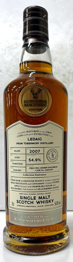 LMDW　ウイスキーライブパリ2025向け　LEDAIG 18 ans 2007 1st Fill Bourbon Barrel Gordon & Macphail　54.9度　700ml