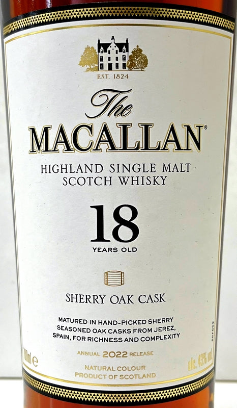 ザ・マッカラン　18年　43度　700ml　正規品