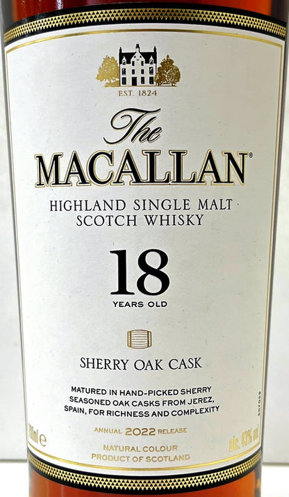 ザ・マッカラン　18年　43度　700ml　正規品