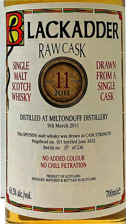 ブラックアダー　ロウカスク　ミルトンダフ　 2011　11年　61.5度　Cask No:101　700ml