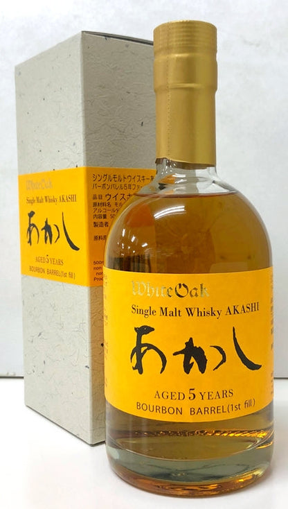 あかし　5年　バーボンバレル　1st　fill　50度　2022ボトリング　500ml