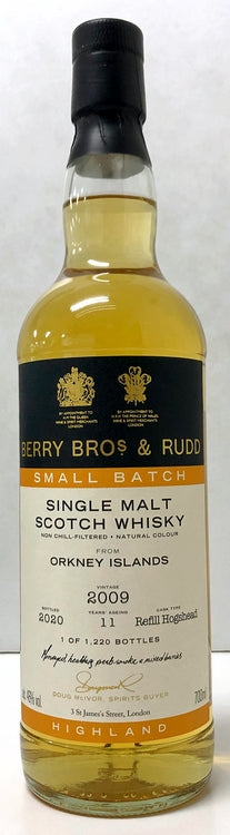 BB&R　ベリーズ オウン　セレクション　オークニー　 2009　11年　46度　700ml