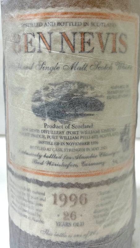 アランビッククラシック　ベンネヴィス　オフィシャル　1996　26年　シェリーバット　54.7度　700ml