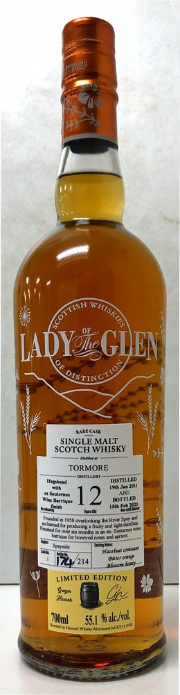 レディ オブ ザ グレン　トーモア　2011　12年　ソーテルヌワインバリックフィニッシュ　55.1度　700ml