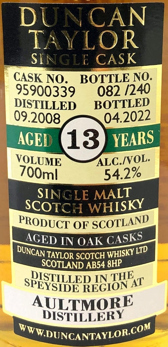 ダンカンテイラー　シングルカスク　オルトモア　2008　シェリーカスク　13年　54.2度　700ml