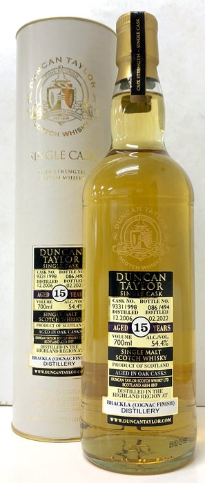 ダンカンテイラー　シングルカスク　ブラックラ　2006　コニャックカスクフィニッシュ　15年　54.4度　700ml