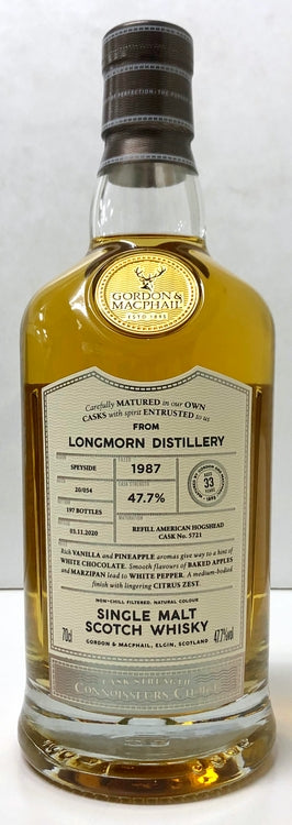ゴードン＆マクファイル　コニサーズチョイス　ウッデンボックス　ロングモーン　1987　33年　47.7度　700ml
