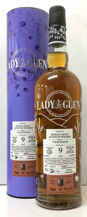 レディ オブ ザ グレン　ティーニニック　ホグスヘッド+リヴザルトカスクフィニッシュ　2012	9年	56.7度　700ml