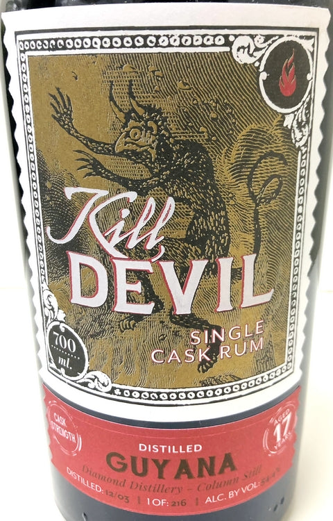 キルデビル　シングルカスク・ラム　ガイアナ ダイアモンド　コラムスチル　2003　17年　54.4度　700ml