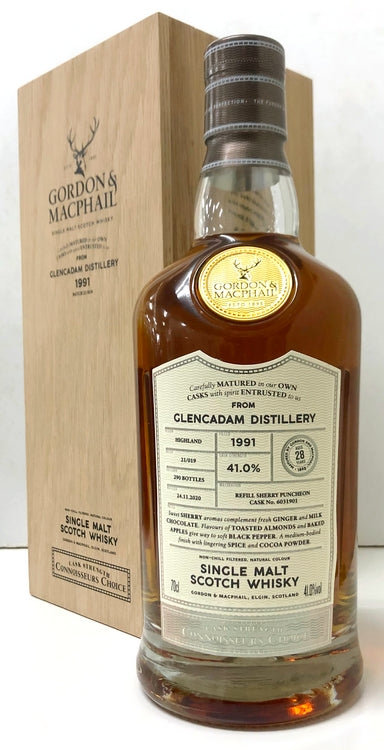 ゴードン＆マクファイル　コニサーズチョイス　グレンカダム　1991　28年　リフィルシェリーパンチョン　41度　700ml