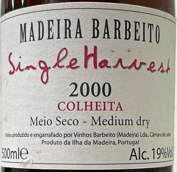 バーベイト　シングルハーベスト　2000　MEDIUM DRY MEIO SECO　19度　500ml