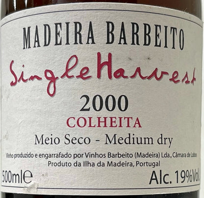 バーベイト　シングルハーベスト　2000　MEDIUM DRY MEIO SECO　19度　500ml