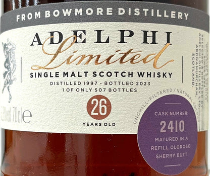 アデルフィ 創設30周年記念　ボウモア 1997　26年 リフィルオロロソシェリーバット 55.5度 700ml