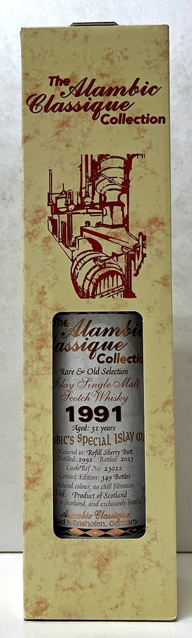 アランビッククラシック　アイラシングルモルト　1991　31年　リフィルシェリーバット　41.9度　700ml