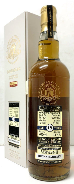 ダンカンテイラー　ダイメンションズ　ブナハーブン　2002　18年　54.4度　700ml