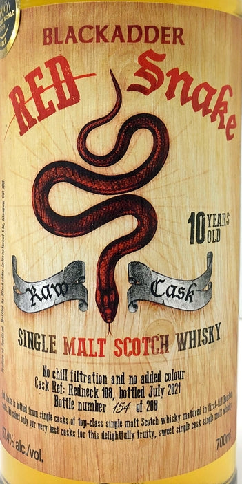 ブラックアダー　レッドスネーク　ロウカスク　Cask Ref: RN108　10年　　57.4度　700ml