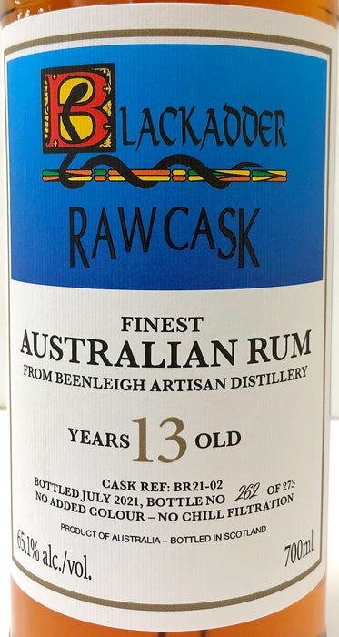 ブラックアダー　ロウカスク　オーストラリアン  ラム 　2007　13年　Cask Ref: BR21-02　65.1度　700ml