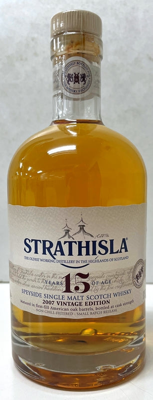 ザ・ウイスキーエクスチェンジ向け　ストラスアイラ　2007　15年　ファーストフィル　アメリカンオークバレル　60.3度　700ml