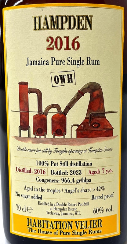 La Maison du Whisky HAMPDEN 2016 7yo VELIER 55% 700ml